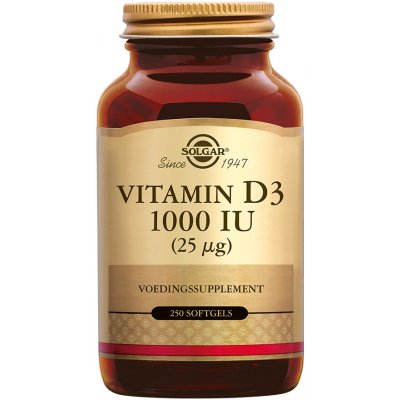 Solgar Vitamin D3, 1000 IU, 250 softgel kapslí – Hledejceny.cz