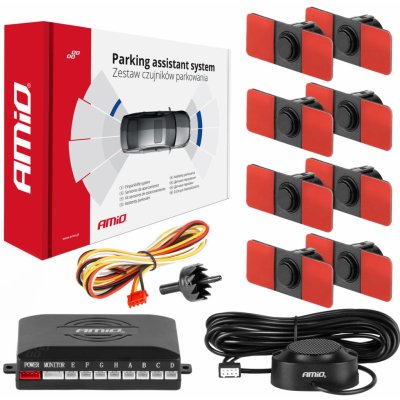 AMiO Sada parkovací asistent Bzučák 8 senzorů černá vnitřní 16,5mm – Zboží Mobilmania