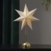 STAR TRADING Svítící hvězda na stojánku Lottie Brass bílá barva zlatá barva kov