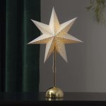 STAR TRADING Svítící hvězda na stojánku Lottie Brass bílá barva zlatá barva kov – Zboží Mobilmania