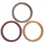 Mushie náramkové hryzátko zo silikónu Pearl Berry Marigold Khaki – Zboží Dáma