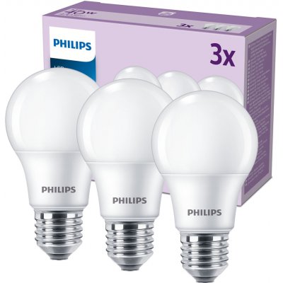 Philips 3x E27 A60 LED žárovka 4,9W = 40W 470 lm 2700K teplá bílá – Zboží Mobilmania