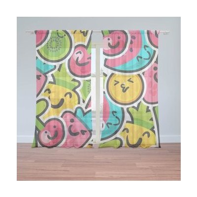 Sablio Záclony Veselé ovoce: 2ks 150x250cm – Hledejceny.cz