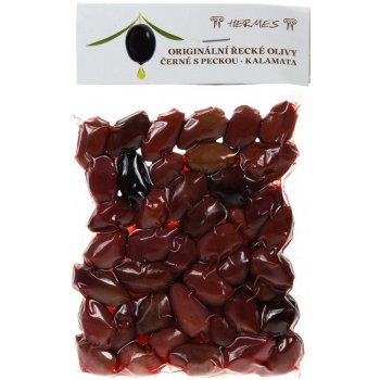 D.M.Hermes Originální řecké olivy černé s peckou – Kalamata vakuované 160 g