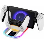iPega P5P11 Charger Dock s RGB 2v1 Playstation Portal Remote Player a PS5 Ovladač White – Zboží Živě