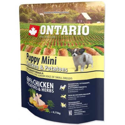 Ontario Puppy Mini Chicken & Potatoes & Herbs 0,75 kg – Hledejceny.cz