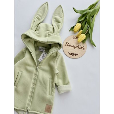 Bunny Kids mikino kabátek Zajíc pistácie – Zboží Mobilmania