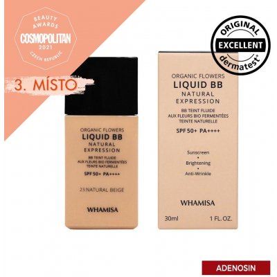 Whamisa BIO Liquid BB krém SPF50+ Natural Beige 30 ml – Zboží Dáma