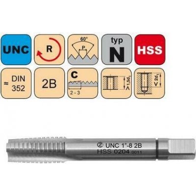 NÁSTROJE CZ Závitník sadový UNC 7/8"-9 I 2B HSS DIN 352 - 0204 - CZZ0204-UNC-7/8"-9-I-2B – Hledejceny.cz