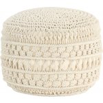 Petromila Ručně vyrobený sedací puf macramé 45 x 30 cm bavlna – Zboží Dáma