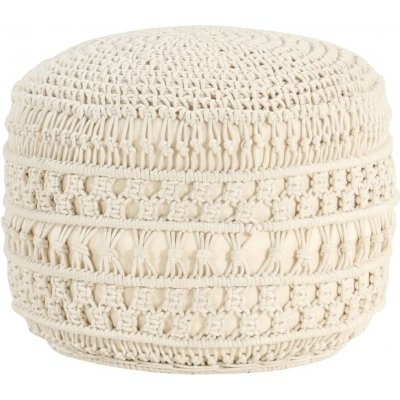 Petromila Ručně vyrobený sedací puf macramé 45 x 30 cm bavlna – Zboží Dáma