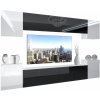 Obývací stěna Belini Premium Full Version bílý lesk černý lesk LED osvětlení Nexum 56