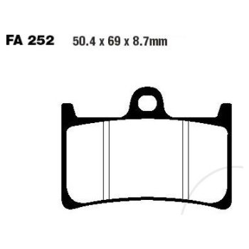 Brzdové destičky EBC SFA252HH pro Yamaha BT 1100, FJR 1300, FZ6 600, FZR 400, FZS 600 1000, MT-07, MT-09, TDM 900, Tracer 700 900, TZ 125, XJR 1300, XSR 700, XV 1700 1900, YZF 600 1000, YZF-R1 YZF-R6