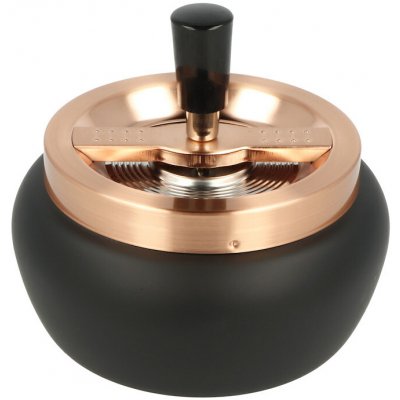KRCZ Cigaretový popelník kovový otočný Black/rosegold 13cm – Sleviste.cz