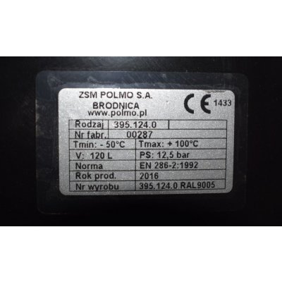 Vzduchojem 120L 396*1067 12,5 Bar Otvory 3+1 3951240, , , – Hledejceny.cz