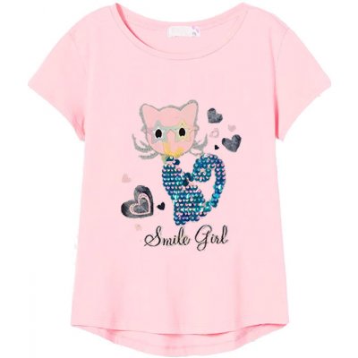 Kugo dívčí triko s flitry růžová světlá – Zboží Dáma