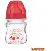 Láhev a nápitka Canpol babies láhev se širokým hrdlem EasyStart Fruits červená 120ml