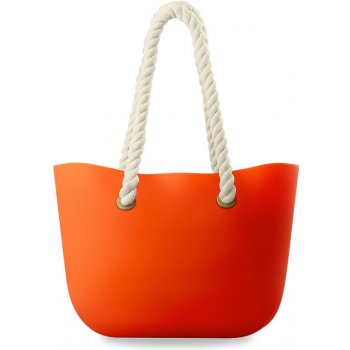 Lehká silikonová kabelka ideálí na pláž nákupy shopper bag mavě oranžová