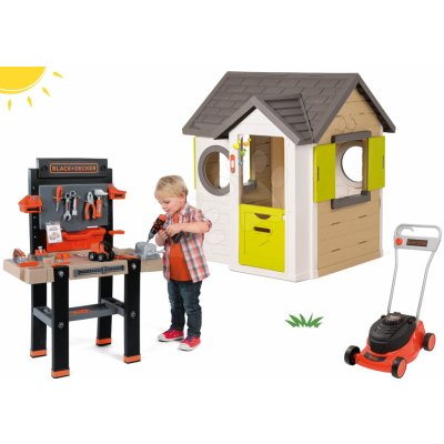 Smoby Set domček My House so zvončekom a 2 dverami+kosačka na trávu Black&Decker SM810402-29 – Zbozi.Blesk.cz