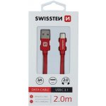 Swissten 71521306 USB/USB-C, 2m, červený – Hledejceny.cz