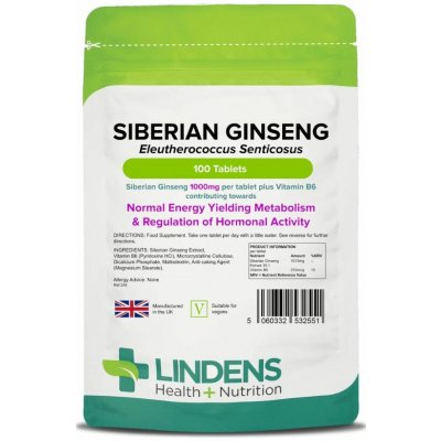 Lindens Health + Nutrition Sibiřský ženšen 1000 mg 100 tablet – Hledejceny.cz