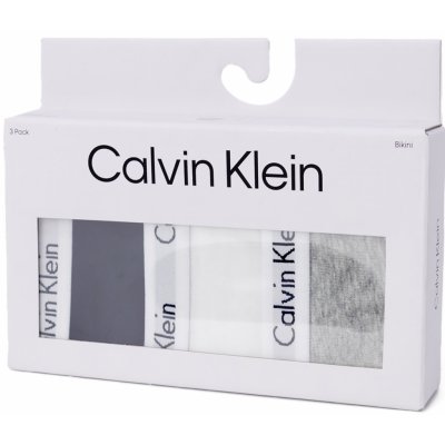 Calvin Klein 3 PACK kalhotky QD3588E 999 černá bílá šedá – Zboží Mobilmania