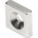 Magsy Neodymový magnet kvádr s dírou pro šroub se zápustnou hlavou 15 x 15 x 4 N 80 °C, VMM4-N35 Počet kusů: 20 ks – Sleviste.cz
