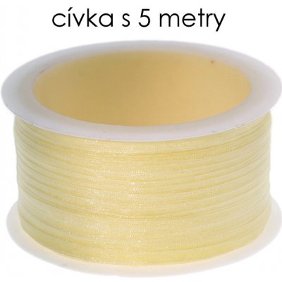 Žlutá stuha, ORGANZA, 3mm (5m) – Zboží Mobilmania