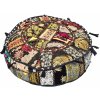 Polštář Sanu Babu Meditační polštář patchworkový ručně vyšívaný kulatý 9B 40x12