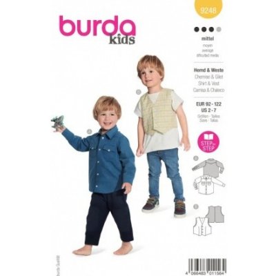 Střih Burda na dětská košile a vesta číslo 9248