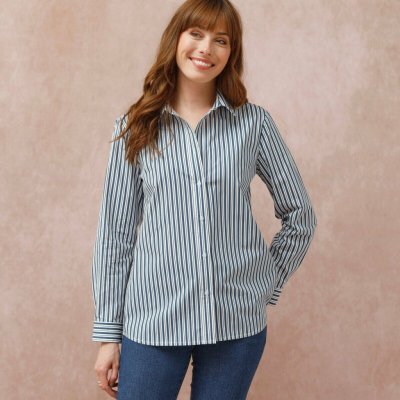 Pruhovaná košile na knoflíčky bílá/modrá – Sleviste.cz