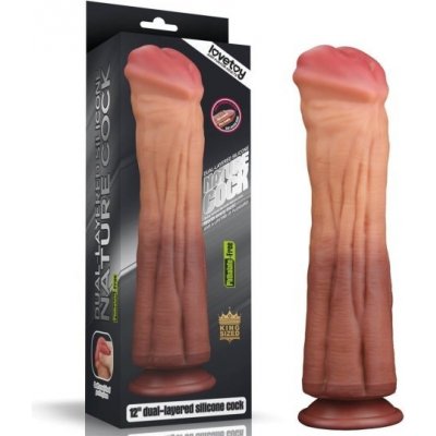 LoveToy 12″ (30 cm) Dual Layered Platinum Silicone Cock – Zboží Dáma