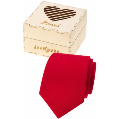 Avantgard Dárkový set Kravata Lux v dárkové dřevěné krabičce "Ženich" 919-985722 Červená přírodní dřevo – Zboží Mobilmania