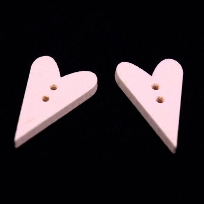 Pro Háčkování Knoflík srdce, dřevěný 25x15 mm pastelově růžový – Zboží Dáma