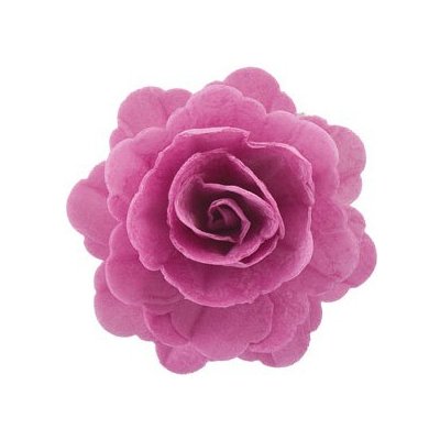 Dekorace oplatková - Růže velká 55 mm, fialová, 3 ks