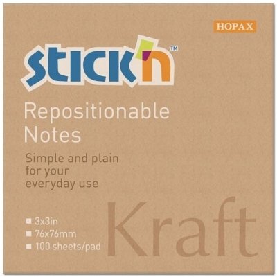 HOPAX Bloček samolepicí KRAFT, 76x76 mm, 100 lístků – Hledejceny.cz