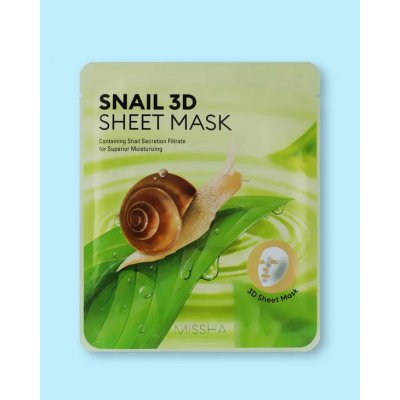 Missha Obličejová maska s hlemýždím mucinem Snail 3D Sheet Mask - 23 g 1 ks – Zbozi.Blesk.cz