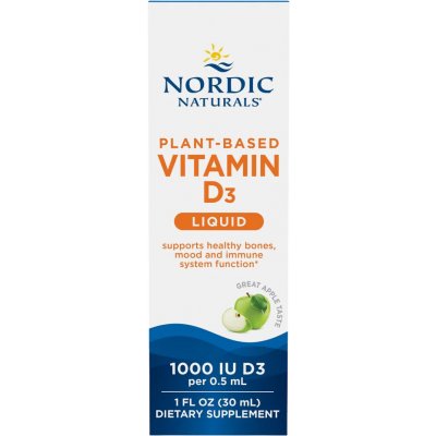 Nordic Naturals Plant-based Liquid Vitamin D3, Veganský Vitamín D3, Jablko, 1000 IU, 30 ml – Hledejceny.cz
