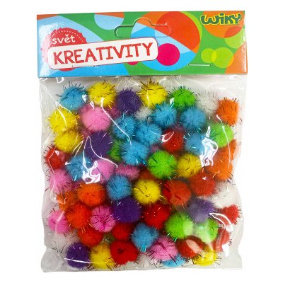 Bambulky pom poms 20mm bar.neon mix 30ks – Zbozi.Blesk.cz