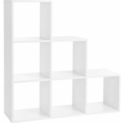 Bílá policová knihovna 6 přihrádek 97,5x97,5x29 cm – Zboží Dáma