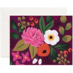 Rifle Paper Co. Přání s obálkou Burgundy Blossoms, růžová barva, fialová barva, papír