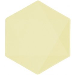 Amscan EKO papírové talíře Hexagonal Vert Decor, pastelově žluté 20,8 x 18,1 cm