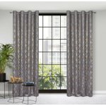 Hotový závěs ARETA ocelový - na průchodkách – Zboží Dáma