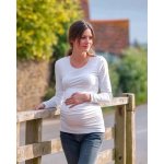Jožánek Johanka těhotenské tričko dlouhý rukáv bílá – Zboží Dáma