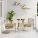 Omaxi 891679 Zahradní jídelní souprava 3 pcs Béžová Poly ratan – Hledejceny.cz