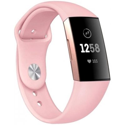 BStrap Silicone pro Fitbit Charge 3 / 4 sand pink, velikost L STR00029