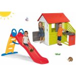 Smoby Set domček Pretty Nature s letnou kuchynkou a okenicou + šmykľavka Funny toboggan 2 m SM810702-28 – Zboží Dáma