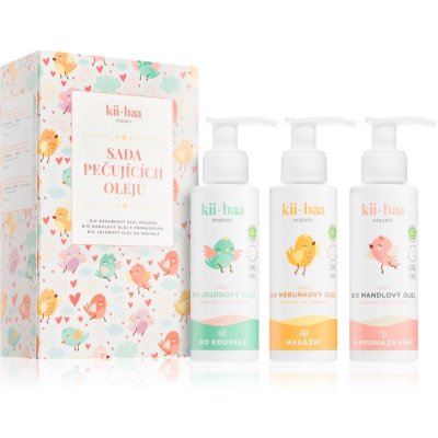 kii-baa® organic Oil Gift Set koupelový olej pro děti od narození 100 ml + masážní olej pro děti od narození 100 ml + masážní olej pro děti od narození 100 ml – Zboží Mobilmania