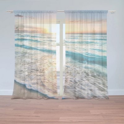 Sablio Záclony Vlny: 2ks 150x250cm – Zboží Mobilmania