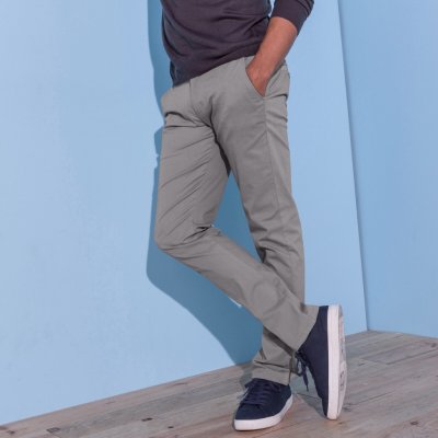 B Chino jednobarevné kalhoty šedé